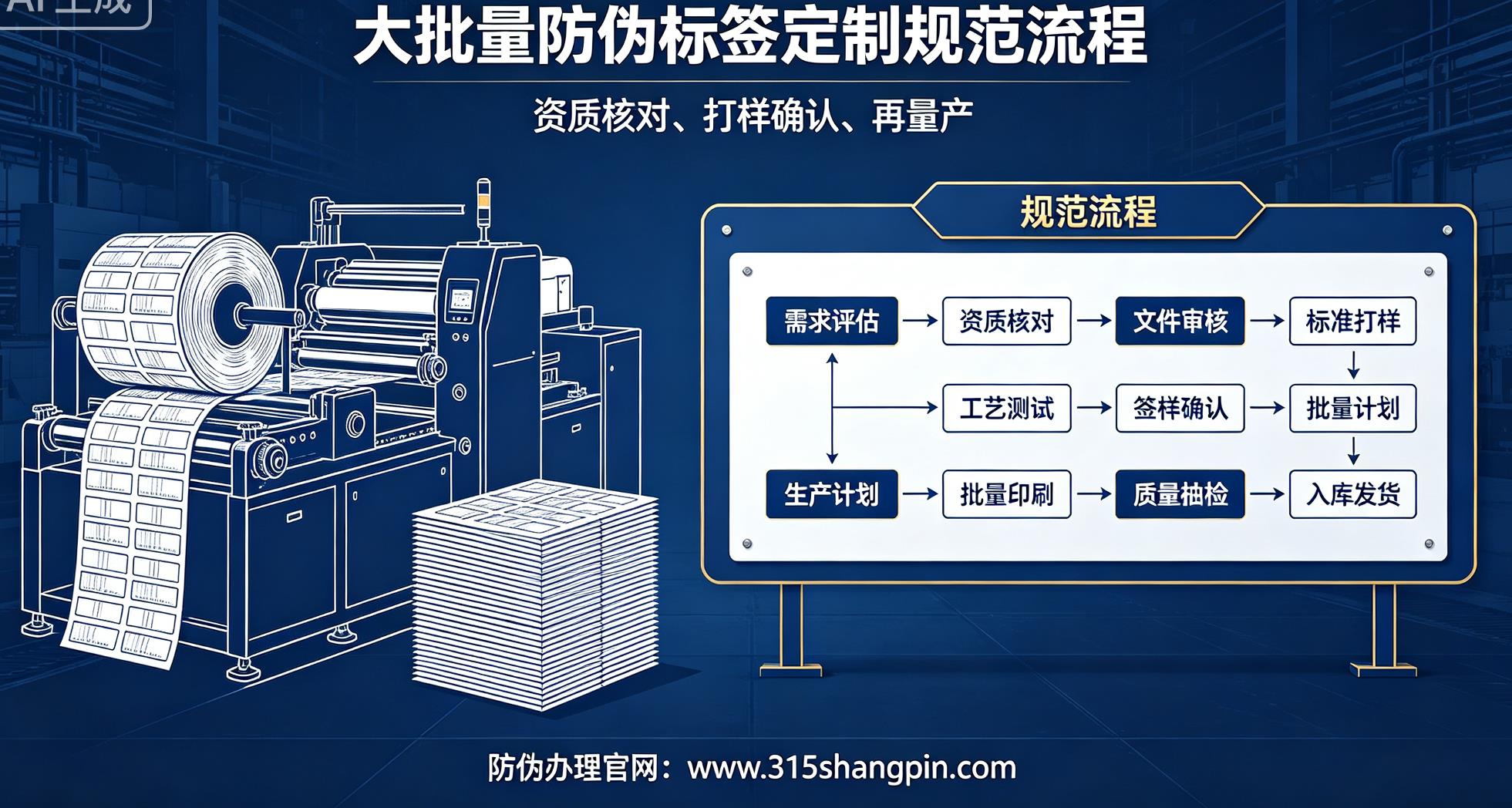 大批量防伪标签定制规范流程，资质核对打样确认再量产