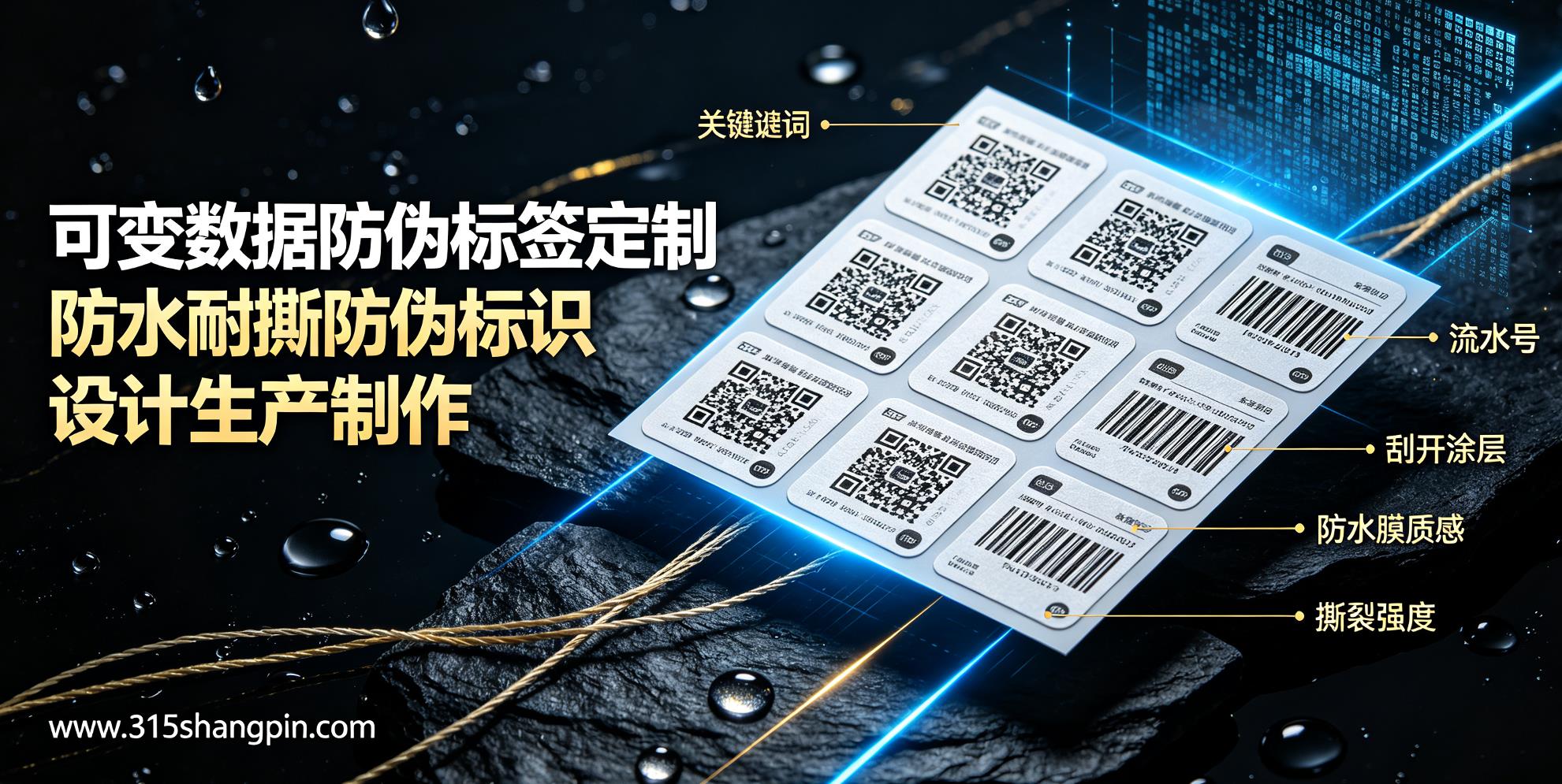 可变数据防伪标签定制，防水耐撕防伪标识设计生产制作