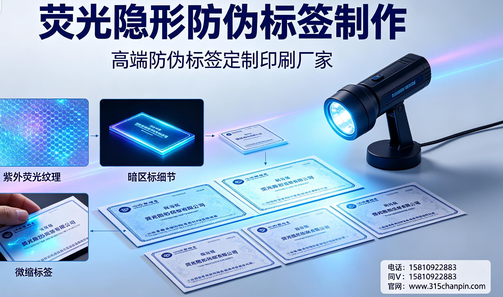 荧光隐形防伪标签制作，高端防伪标签定制印刷厂家