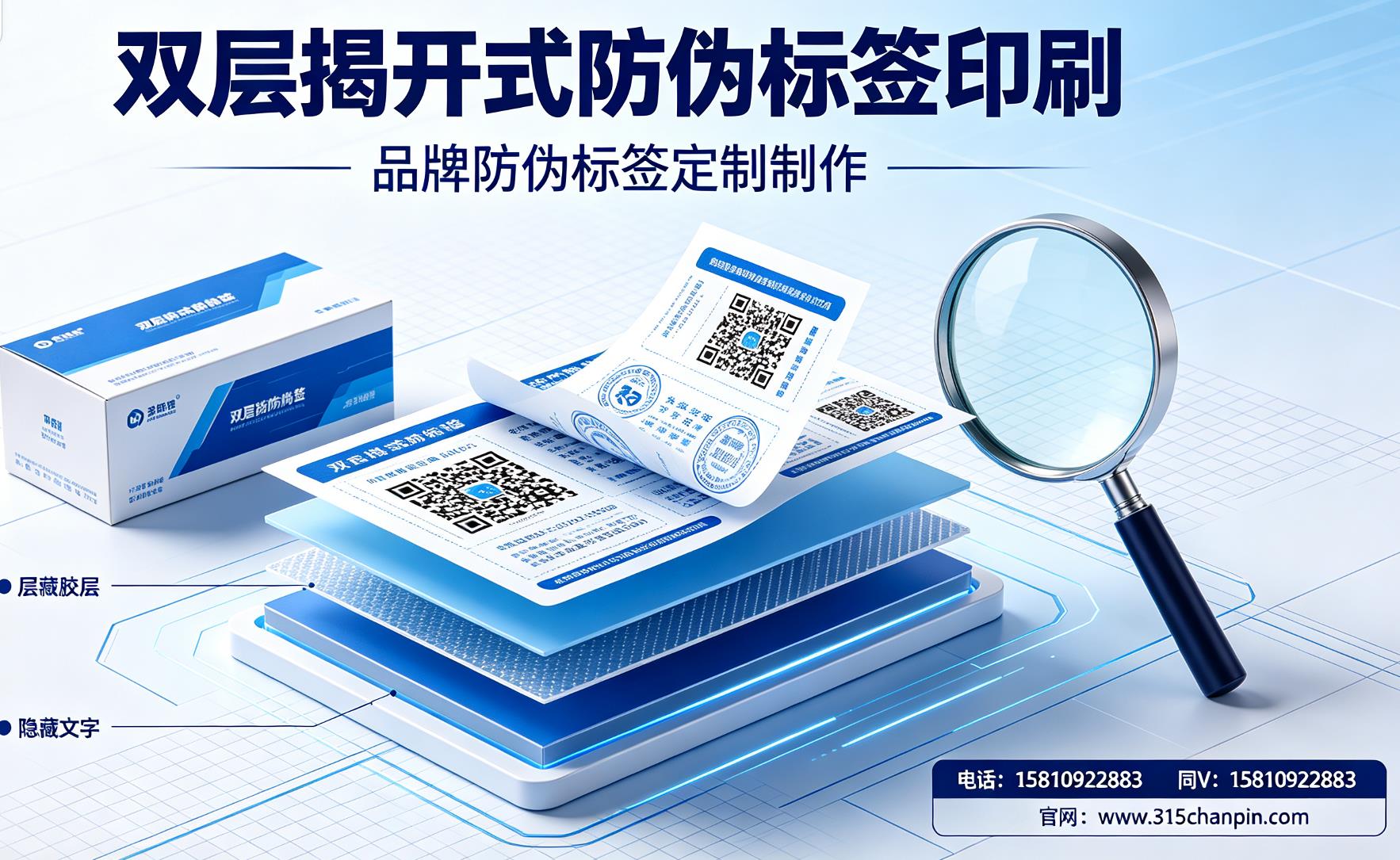 双层揭开式防伪标签印刷，品牌防伪标签定制制作