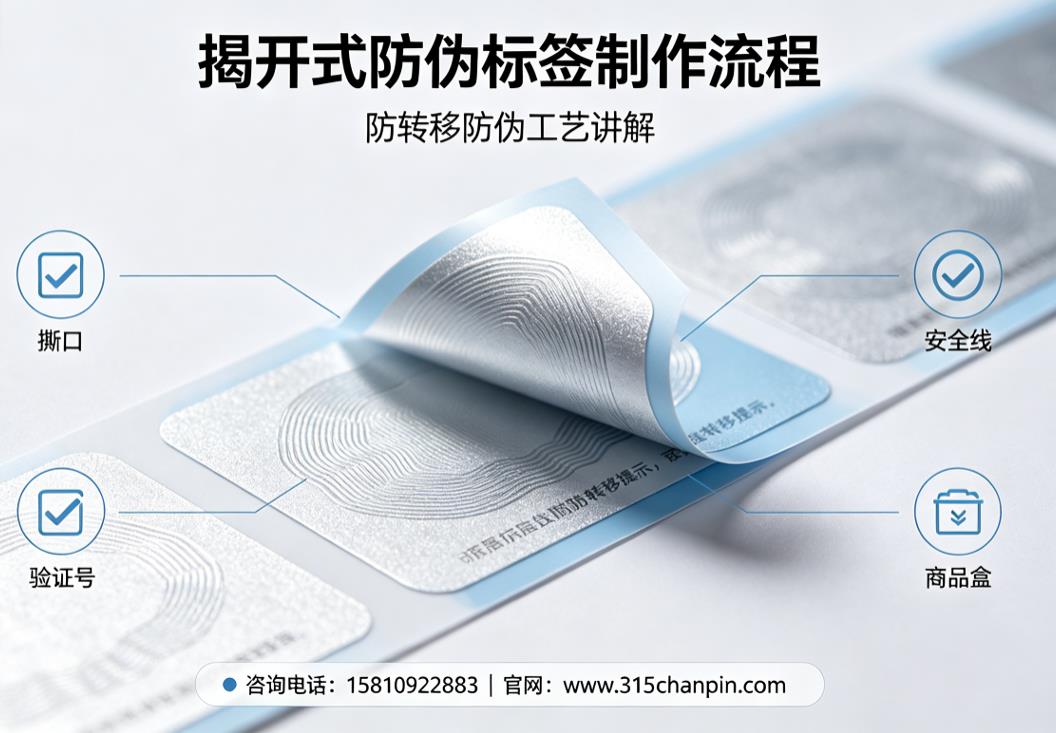 揭开式防伪标签制作流程，防转移防伪工艺讲解