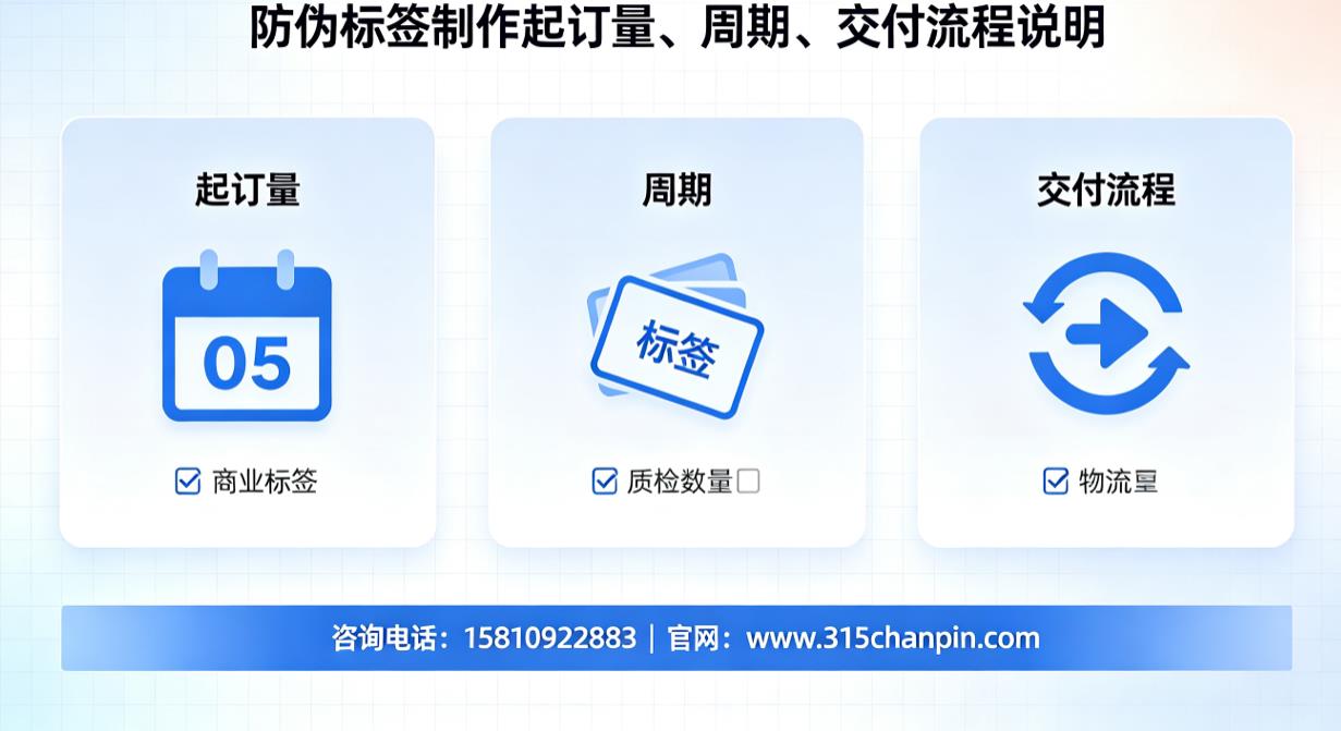 防伪标签制作起订量、周期、交付流程说明